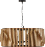 Capital Lighting 344664WK Archer 6 Light Pendant Light Wood and Matte Black