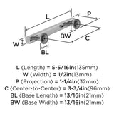 Amerock Corp BP3710426 Everett Pull, 3-3/4 in (96 mm) Center-to-Center, Polished Chrome