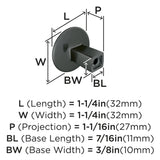 Amerock Cabinet Knob Graphite 1-1/4 inch (32 mm) Diameter Riva 1 Pack Drawer Knob Cabinet Hardware