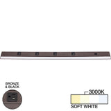 Task Lighting LP36QD12NDBBZ30 36-1/2" 1200 Lumen Direct Voltage DV Lighted Power Strip, Bronze Finish, Black Receptacles, 3000K Soft White