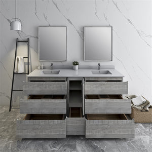 Fresca FVN31-301230ASH-FC Fresca Formosa 72" Floor Standing Double Sink Modern Bathroom Vanity w/ Mirrors in Ash