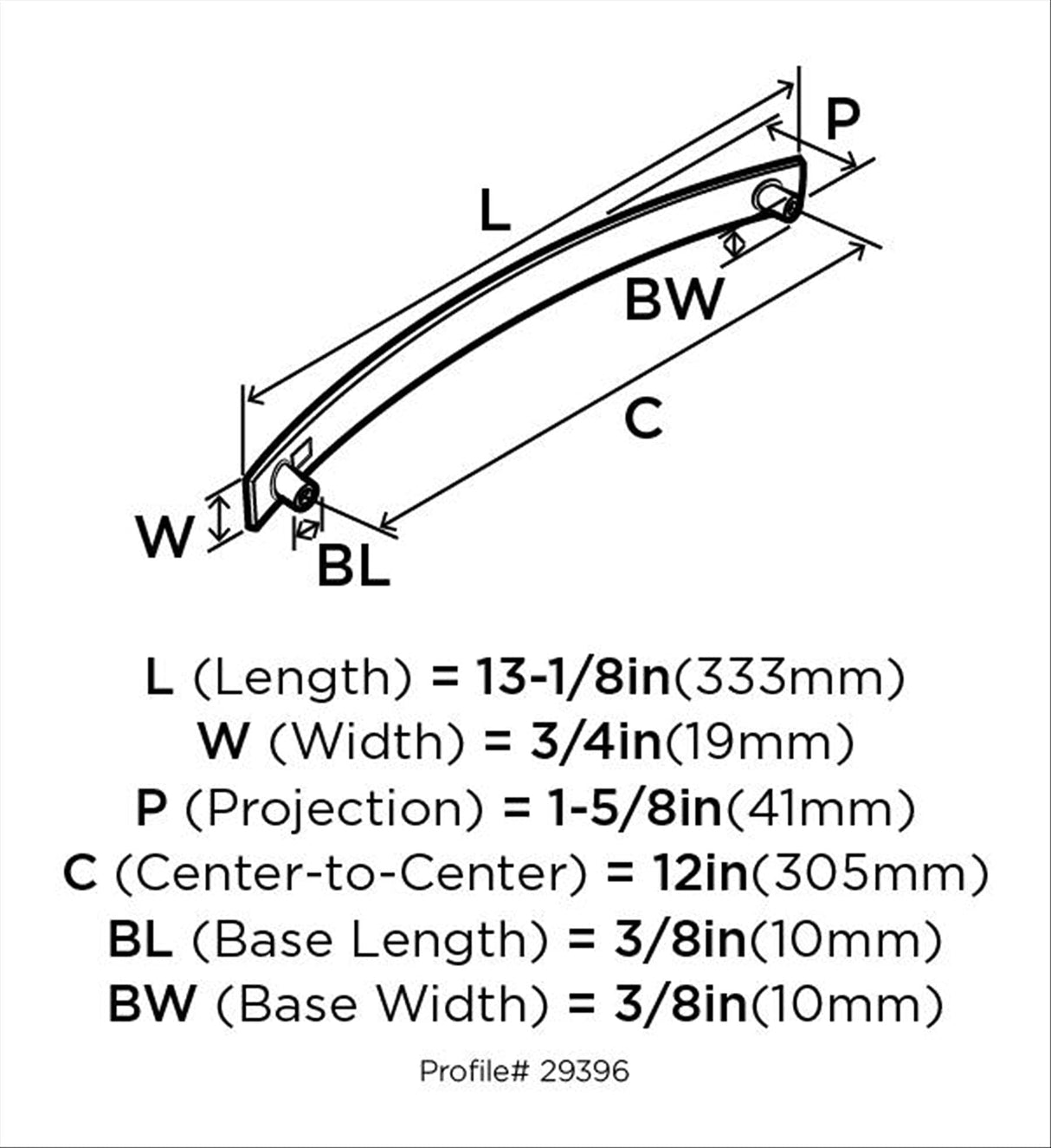 Amerock BP29397ORB Extensity 18 in (457 mm) Center-to-Center Oil-Rubbed Bronze Appliance Pull