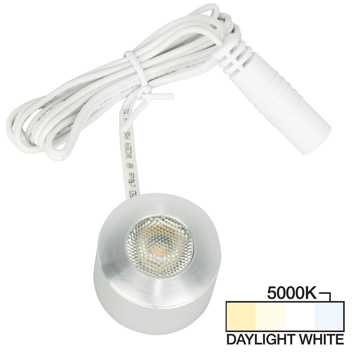 Task Lighting L-MR-CL-1BA-50 105 Lumen Brushed Aluminum Mini Round Puck Light, 5000K Daylight White