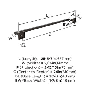Amerock BH36074ORB Oil Rubbed Bronze Towel Bar 24 in (610 mm) Towel Rack Appoint Bathroom Towel Holder Bathroom Hardware Bath Accessories