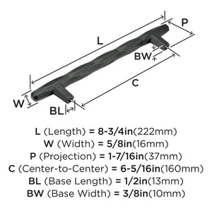 Amerock Cabinet Pull Black Bronze 6-5/16 inch (160 mm) Center to Center St. Vincent 1 Pack Drawer Pull Drawer Handle Cabinet Hardware