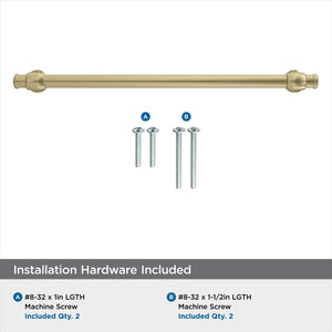 Amerock Cabinet Pull Golden Champagne 8-13/16 in (224 mm) Center-to-Center Drawer Pull Winsome Kitchen and Bath Hardware Furniture Hardware