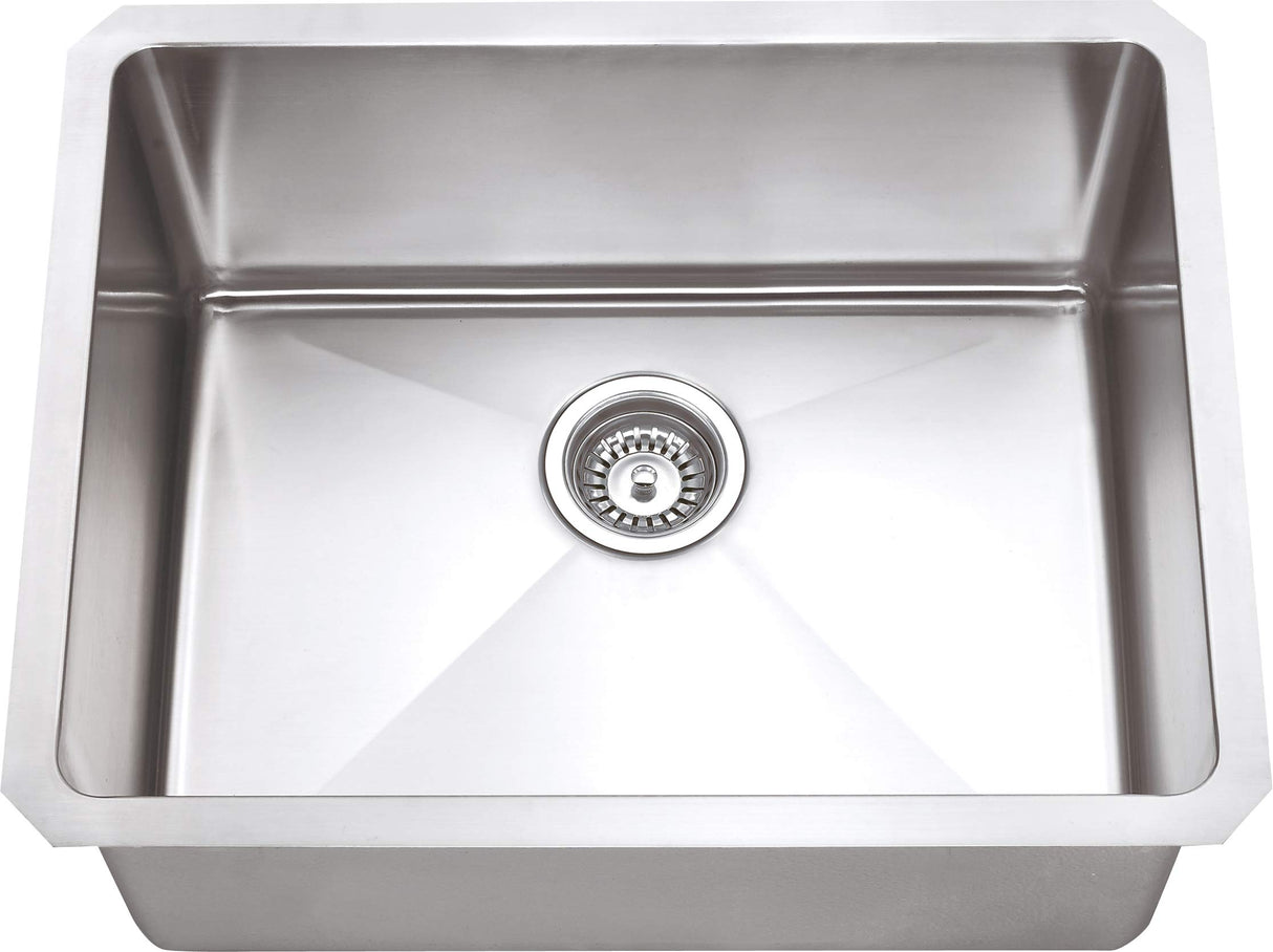 Hardware Resources HMS175 23" L x 18" W x 10" D Undermount 16 Gauge Handmade Stainless Steel Single Bowl Sink