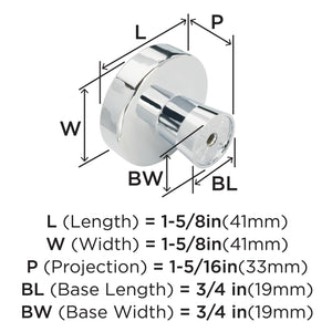 Amerock Cabinet Knob Polished Chrome 1-5/8 inch (41 mm) Diameter Blackrock 1 Pack Drawer Knob Cabinet Hardware