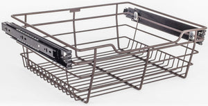 Hardware Resources POB1-16176ORB Dark Bronze Closet Pullout Basket with Slides 16
