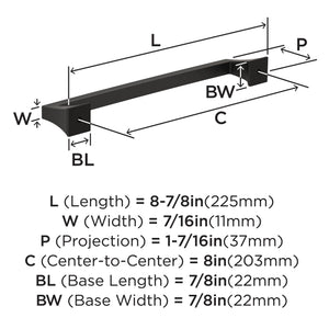 Amerock BP53535BBR Black Bronze Cabinet Pull 8 in (203 mm) Center-to-Center Cabinet Handle Mulholland Drawer Pull Kitchen Cabinet Handle Furniture Hardware