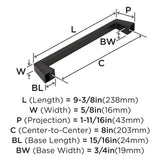 Amerock Appliance Pull Oil Rubbed Bronze 8 inch (203 mm) Center to Center Blackrock 1 Pack Drawer Pull Drawer Handle Cabinet Hardware