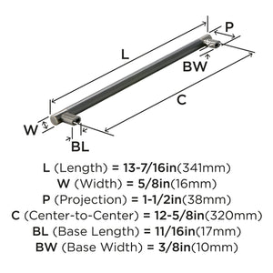 Amerock Kitchen Cabinet Pull Gunmetal 12-5/8 in (320 mm) Center-to-Center Bronx 1 Pack Furniture Hardware Cabinet Handle Bathroom Drawer Pull