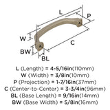 Amerock Cabinet Pull Golden Champagne 3-3/4 inch (96 mm) Center to Center Revitalize 1 Pack Drawer Pull Drawer Handle Cabinet Hardware