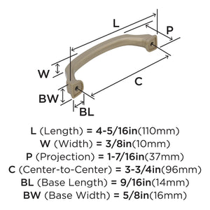 Amerock Cabinet Pull Golden Champagne 3-3/4 inch (96 mm) Center to Center Revitalize 1 Pack Drawer Pull Drawer Handle Cabinet Hardware