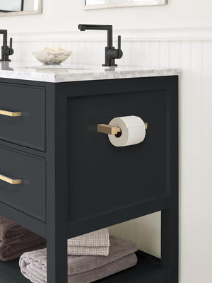 Amerock BH36081CZ Champagne Bronze Single Post Toilet Paper Holder 5-7/8 in. (149 mm) Length Toilet Tissue Holder Monument Bath Tissue Holder Bathroom Hardware Bath Accessories