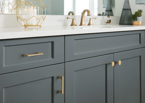 Amerock Cabinet Pull Golden Champagne 3 inch (76 mm) Center-to-Center Riva 1 Pack Drawer Pull Drawer Handle Cabinet Hardware