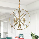 Livex Lighting 40905-01 Aria Collection 5-Light Chandelier for Entryways and Bedrooms, Antique Brass