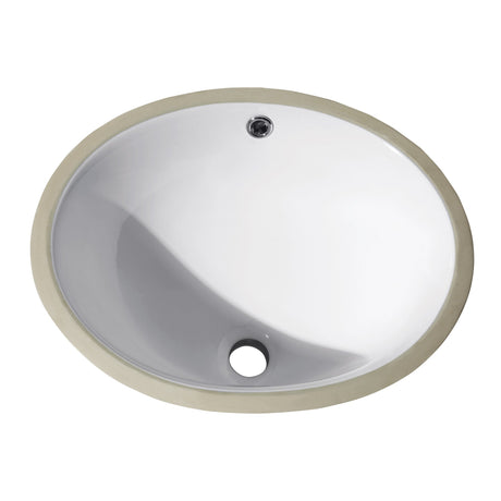 16 in. Undermount Oval Vitreous China Sink in White