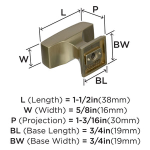 Amerock Cabinet Knob Golden Champagne 1-1/2 inch (38 mm) Length Mulholland 1 Pack Drawer Knob Cabinet Hardware