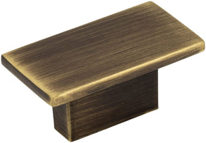 Jeffrey Alexander 81021ABSB 1-9/16" Overall Length Antique Brushed Satin Brass Rectangle Mirada Cabinet Knob