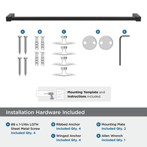 Amerock BH36084MB Matte Black Towel Bar 24 in (610 mm) Towel Rack Monument Bathroom Towel Holder Bathroom Hardware Bath Accessories