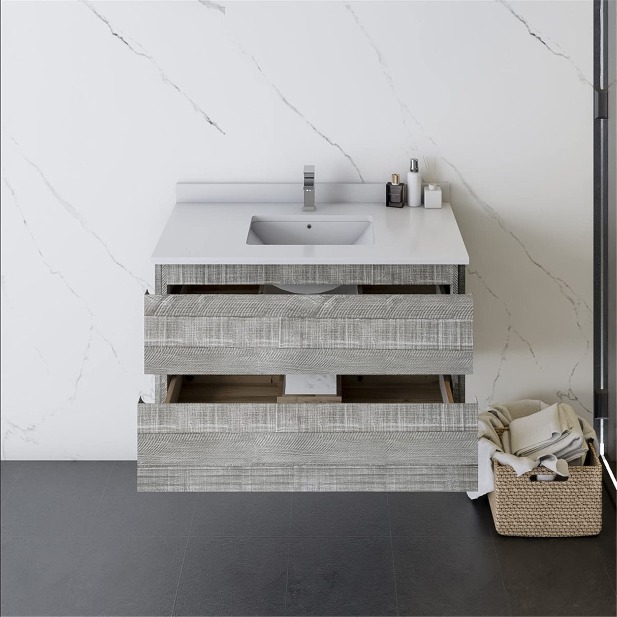 Fresca FCB3136ASH-CWH-U Modern Bathroom Vanity