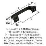 Amerock Cabinet Pull Black Bronze 3 inch (76 mm) Center to Center Mulholland 1 Pack Drawer Pull Drawer Handle Cabinet Hardware