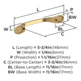 Amerock BP21936CZ Champagne Bronze Cabinet Pull 3-3/4 inch (96mm) Center-to-Center Cabinet Hardware Ravino Furniture Hardware Drawer Pull