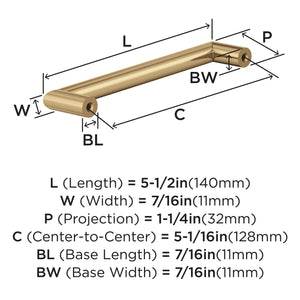 Amerock Cabinet Pull Champagne Bronze 5-1/16 in (128 mm) Center-to-Center Drawer Pull Revolve Kitchen and Bath Hardware Furniture Hardware