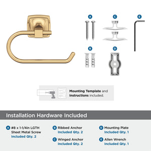 Amerock BH36091CZ Champagne Bronze Single Post Toilet Paper Holder 7-1/16 in. (179 mm) Length Toilet Tissue Holder Stature Bath Tissue Holder Bathroom Hardware Bath Accessories