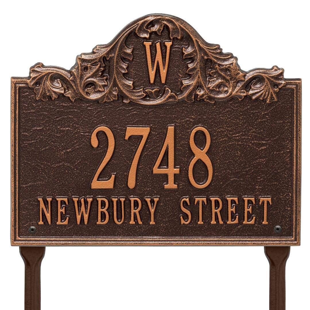 Whitehall 1109AC - Personalized Acanthus Monogram Plaque - Lawn - 3 Line