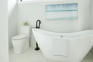 Gerber D300558BST Satin Black Contemporary Floor Mount Tub Filler Trim Kit With HANDS...