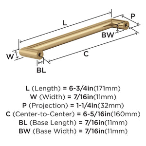 Amerock Cabinet Pull Champagne Bronze 6-5/16 in (160 mm) Center-to-Center Drawer Pull Revolve Kitchen and Bath Hardware Furniture Hardware