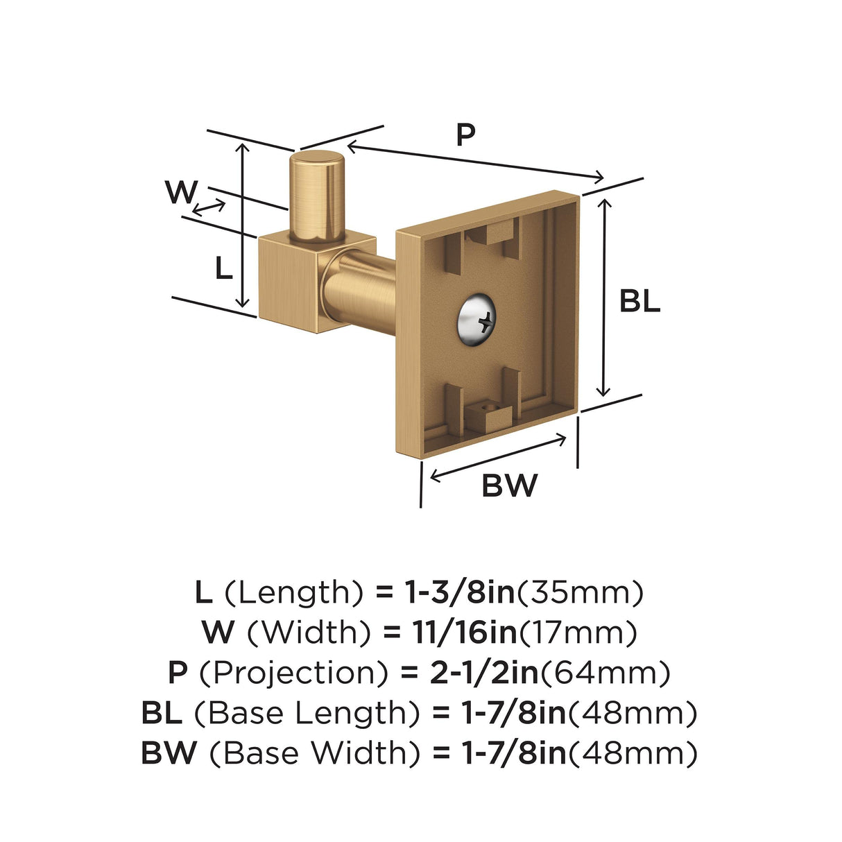 Amerock BH36070CZ Champagne Bronze Single Robe Hook 1-7/8 in. (48 mm) Length Towel Holder Appoint Towel Hook for Bathroom Bathroom Hardware Bath Accessories