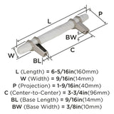 Amerock Cabinet Pull Marble White/Polished Nickel  3-3/4 inch (96 mm) Center to Center Carrione 1 Pack Drawer Pull Drawer Handle Cabinet Hardware