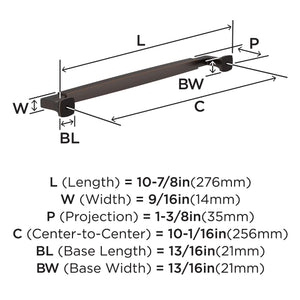 Amerock BP37400ORB Oil Rubbed Bronze Cabinet Pull 10-1/16 in (256 mm) Center-to-Center Cabinet Handle Stature Drawer Pull Kitchen Cabinet Handle Furniture Hardware