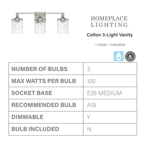 Capital Lighting 128831BN-451 Colton 3 Light Vanity Brushed Nickel