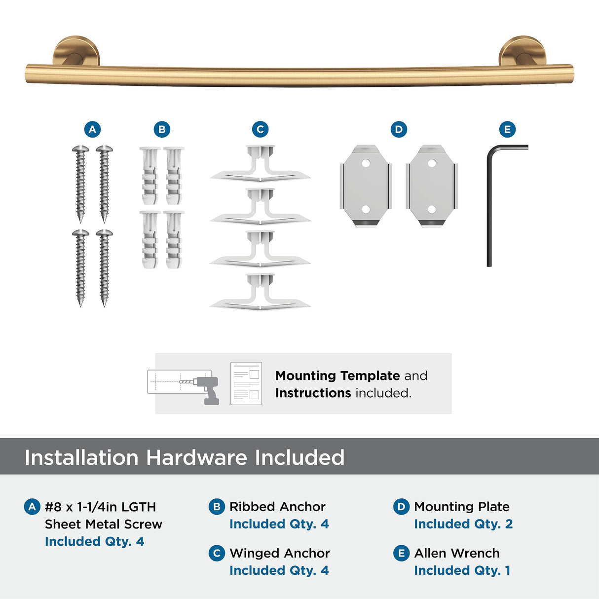 Amerock BH26543CZ Champagne Bronze Towel Bar 18 in (457 mm) Towel Rack Arrondi Bathroom Towel Holder Bathroom Hardware Bath Accessories