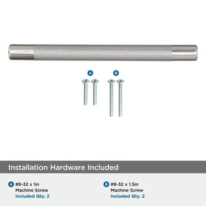 Amerock Cabinet Pull Polished Nickel/Stainless Steel 6-5/16 inch (160 mm) Center to Center Esquire 1 Pack Drawer Pull Drawer Handle Cabinet Hardware