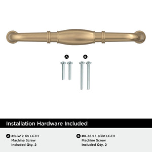 Amerock BP55245CZ Champagne Bronze Cabinet Pull 6-5/16 inch (160mm) Center-to-Center Cabinet Hardware Granby Furniture Hardware Drawer Pull