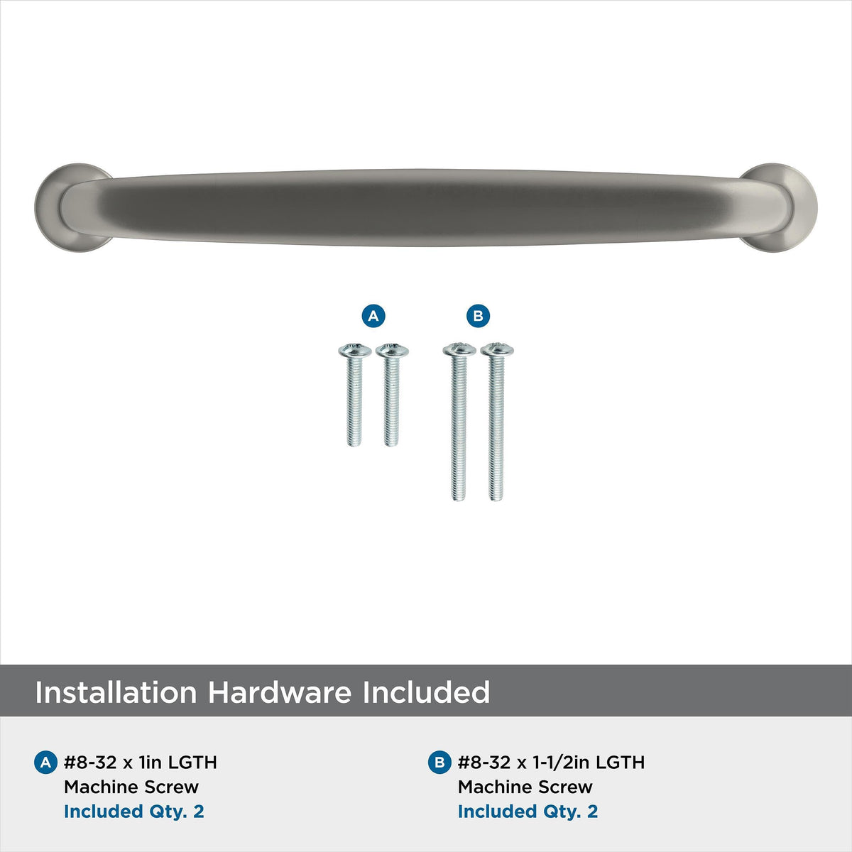 Amerock Cabinet Pull Satin Nickel 5-1/16 inch (128 mm) Center-to-Center Renown 1 Pack Drawer Pull Cabinet Handle Cabinet Hardware