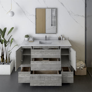 Fresca FVN31-123012ASH-FC Fresca Formosa 54" Floor Standing Modern Bathroom Vanity w/ Mirror in Ash