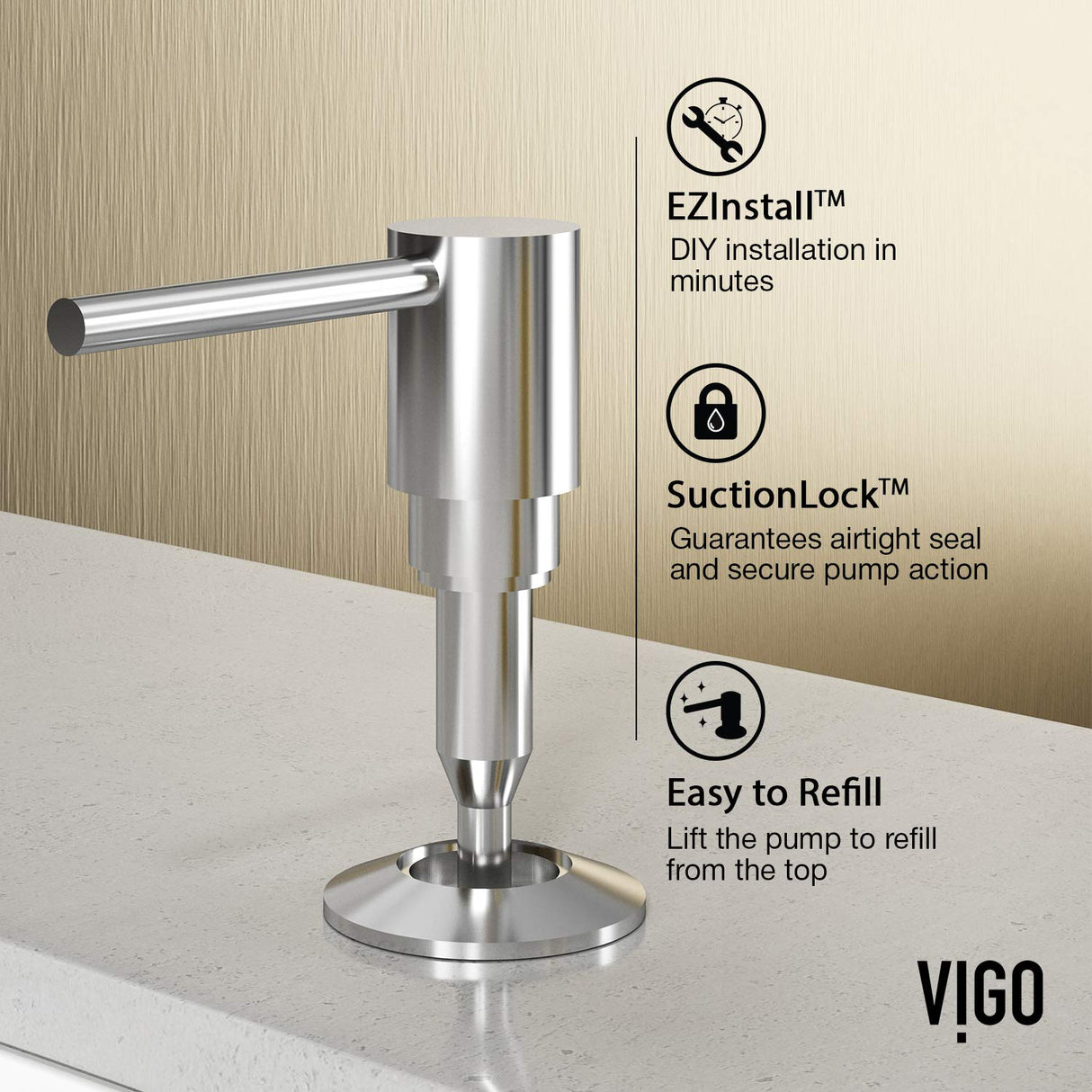 VIGO Kitchen Soap Dispenser in Chrome