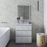 Fresca FVN3130RWH-FC Fresca Formosa 30" Floor Standing Modern Bathroom Vanity w/ Mirror in Rustic White