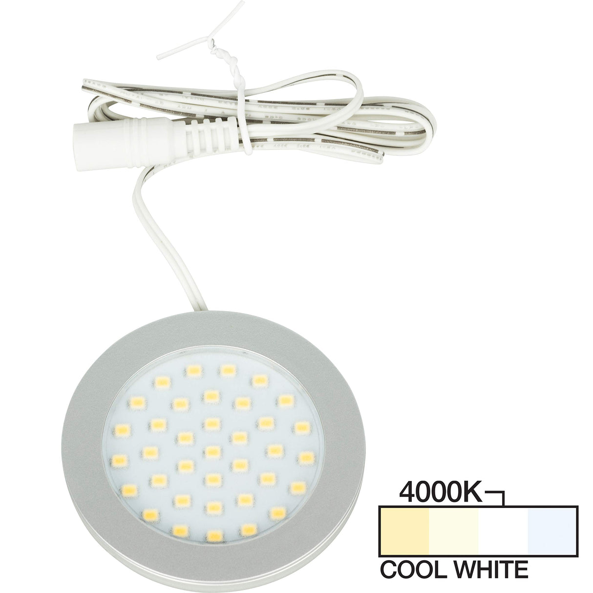 Task Lighting L-UT-FR-3SN-40 190 Lumen Satin Nickel Ultra Thin Puck Light, 4000K Cool White