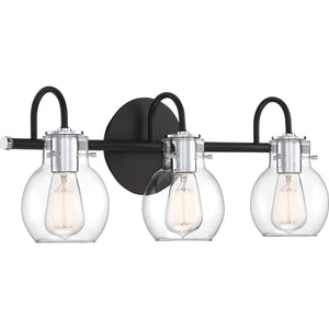Quoizel ANW83003EK Andrews Vanity Bath Lighting, 3-Light, 300 Watts, Earth Black (9"H x 22"W)