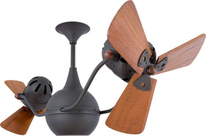 Matthews Fan VB-GOLD-WD Vent-Bettina 360° dual headed rotational ceiling fan in Ouro (Gold) finish with solid sustainable mahogany wood blades.