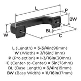 Amerock BP36897FB Matte Black Cabinet Pull 3 inch (76mm) Center-to-Center Cabinet Hardware Surpass Furniture Hardware Drawer Pull