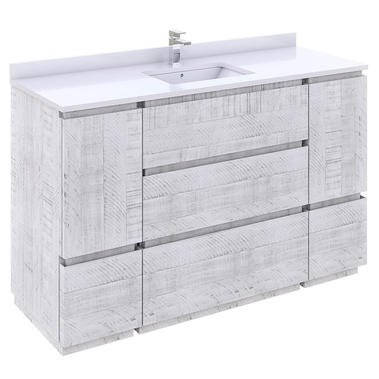 Fresca FCB31-123012RWH-FC Fresca Formosa 53" Floor Standing Modern Bathroom Cabinet in Rustic White