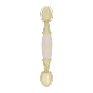 Amerock Cabinet Pull White / Polished Brass 3 inch (76 mm) Center to Center Everyday Heritage 1 Pack Drawer Pull Drawer Handle Cabinet Hardware